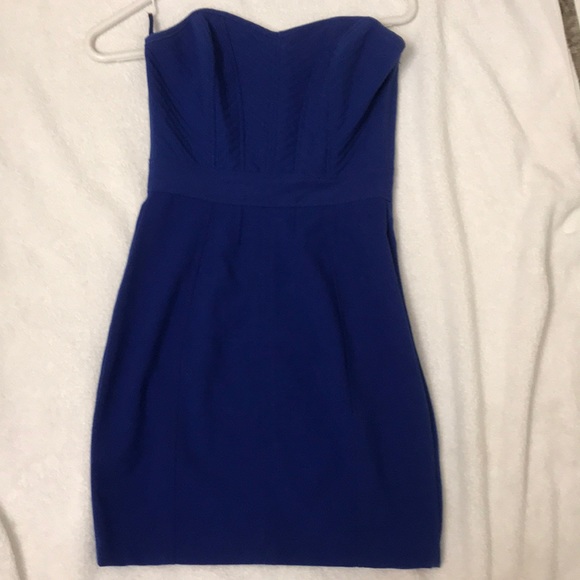 Blue bombshell strapless dress - Picture 3 of 4